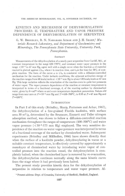 kinetics and mechanism of dehydroxylation processes