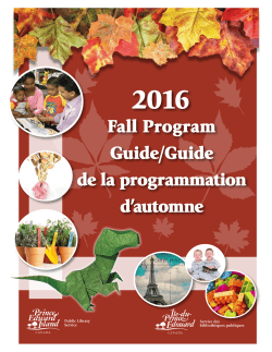 Fall Program Guide/Guide de la programmation d`automne