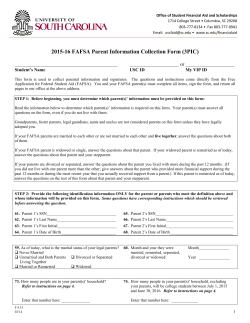 2015-16 FAFSA Parent Information Collection Form
