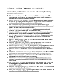 Informational Text Questions Standard 8-5