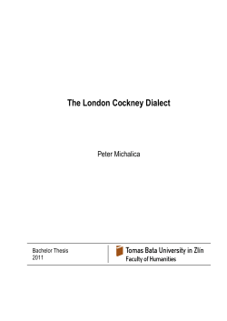 The London Cockney Dialect