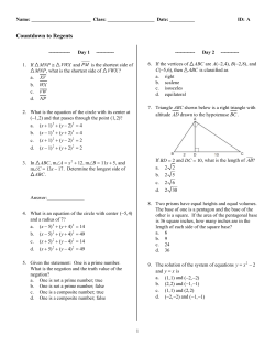Countdown to Regents