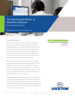The Detrimental Effects of Sedentary Behavior