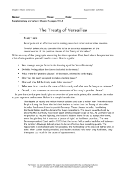 The Treaty of Versailles