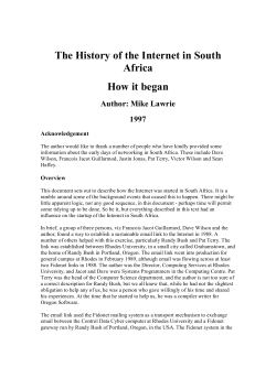 The History of the Internet in South Africa How it began