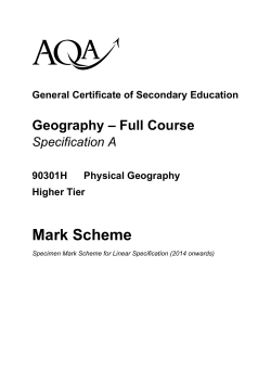 GCSE Geography (Specification A) Higher Specimen Mark