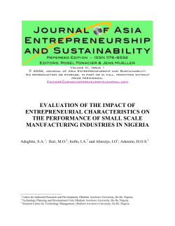 evaluation of the impact of entrepreneurial characteristics