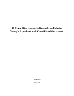 40 Years After Unigov - The Abell Foundation