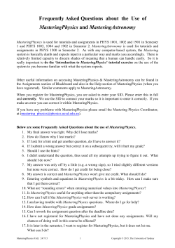 MasteringPhysics FAQ list - The University of Sydney