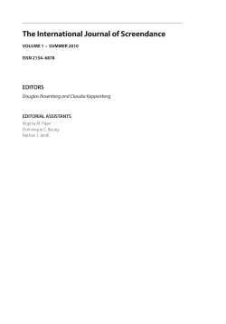 The International Journal of Screendance - UW