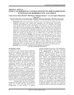 effect of hormonal contraceptives on serum serotonin in females of
