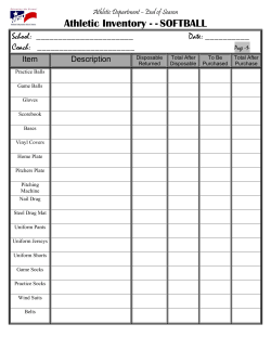 Athletic Inventory - -SOFTBALL