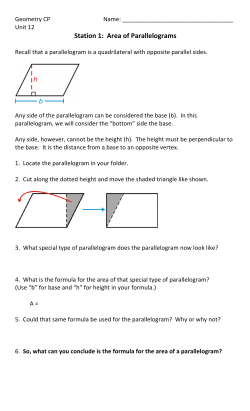 Station 1: Area of Parallelograms
