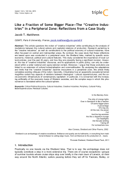 Like a Fraction of Some Bigger Place&mdash;The &ldquo;Creative Indus