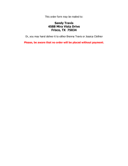 Sandy Travis 4588 Mira Vista Drive Frisco, TX 75034