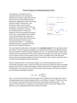 The pH Titration of a Weak Monoprotic Acid
