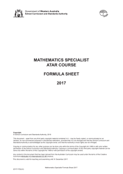 ATAR Year 12 formula sheet 2017 - SCSA