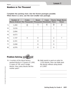 Lesson 1 Numbers to Ten Thousand