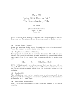 Chm 222 Spring 2015, Exercise Set 5 The