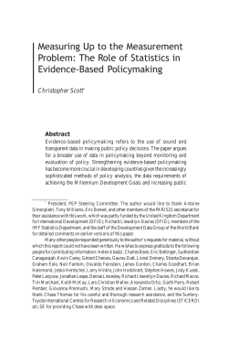 The Role of Statistics in Evidence-Based Policymaking