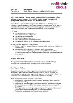 Job Title: Receptionist Reporting to: Beth Coffey, Reception and