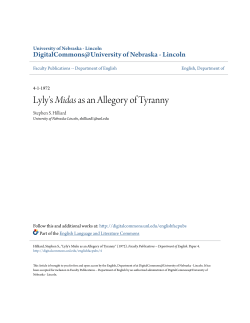 Lyly`s Midas as an Allegory of Tyranny