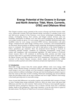 Energy Potential of the Oceans in Europe and North