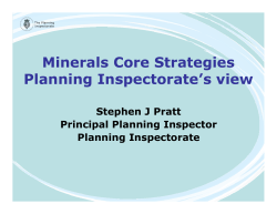 Minerals Core Strategies Planning Inspectorate`s view