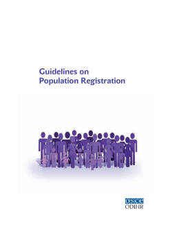 Guidelines on Population Registration