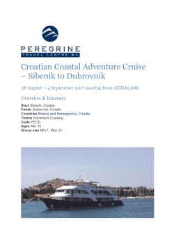 Croatian Coastal Adventure Cruise – Sibenik to Dubrovnik