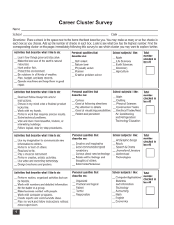 Career Clusters Interest Survey - Oklahoma Department of Career