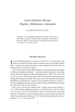 Louis-S&eacute;bastien Mercier: Prophet, Abolitionist, Colonialist