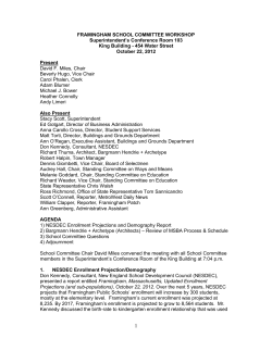 Joint Meeting with the Town Meeting Standing Committee for