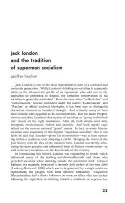 Jack london And The Tradition Of Superman Socialism