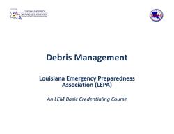Debris Removal - Louisiana Emergency Preparedness Association
