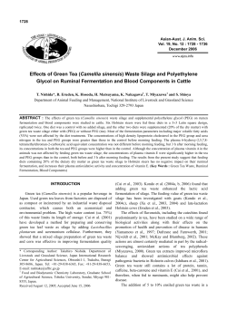 Effects of Green Tea (Camellia sinensis) Waste Silage and