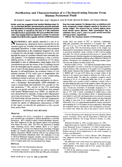 Purification and Characterization of a C5a