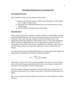 Experiment B2- Vaporization