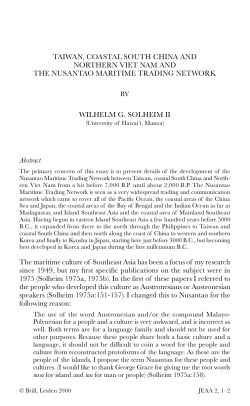 taiwan, coastal south china and northern viet nam and the nusantao