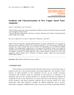 Synthesis and Characterization of New Copper based Nano