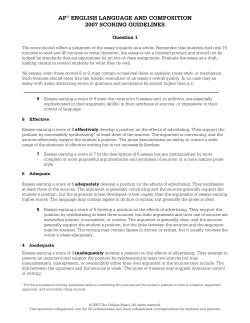 ap english language and composition 2007 scoring