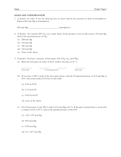 GASES AND THEIR BEHAVIOR 1. (3 points) In order to use the