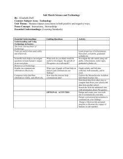 Salt Marsh Science and Technology By: Elizabeth Duff Content
