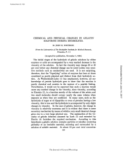 CHEMICAL AND PHYSICAL CHANGES IN GELATIN SOLUTIONS
