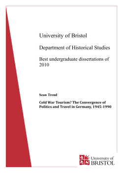 Cold War tourism? - University of Bristol