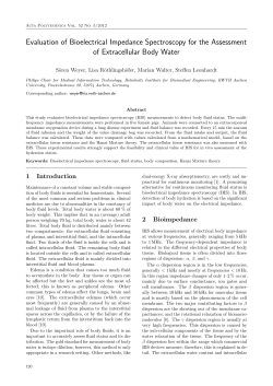 Evaluation of Bioelectrical Impedance Spectroscopy for the