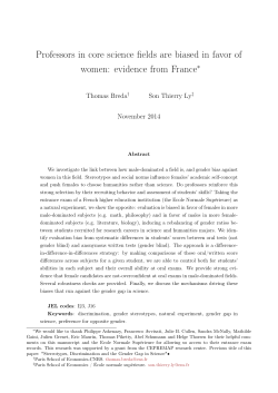 Stereotypes, Discrimination and the Gender Gap in Science