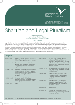 Shari` a and Legal Pluralism (PDF, 174.58 KB