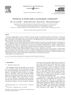 Antimony in brake pads-a carcinogenic component?
