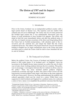 The Union of 1707 and its Impact on Scots Law